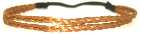 Geflochtenes Haarband doppelt bzw. 2-fach Zopf elastisches Haarband Haaraccessoire Haarteil Stirnband Extensions Kunsthaar in dunkelblond von der Marke MyBeautyworld24
