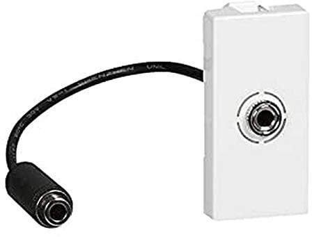Legrand 078779 Mosaic Jack Prise, Femelle, 3.5mm Préconnectorisée, 1 Module, Blanc