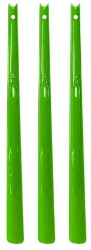TelMo 3er Set Schuhanzieher, Schuhlöffel Kunststoff ca. 65cm (Hellgrün)