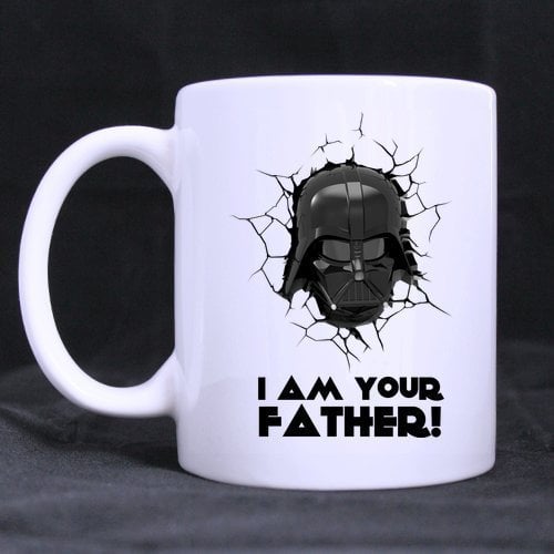 Mensuk Darth Vader I Am Your Father Customized Personalized Coffee Mugs Beer Mug White Ceramic Water Cups Office Home Cup 11 OZ Two Sides Printed
