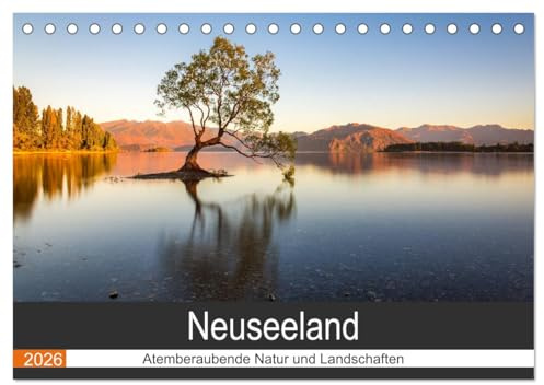 Neuseeland - Atemberaubende Natur und Landschaften (Tischkalender 2026 DIN A5 quer), CALVENDO Monatskalender: Neuseeland hat unzählige einzigartige ... und Landschaften zu bieten. (CALVENDO Natur)