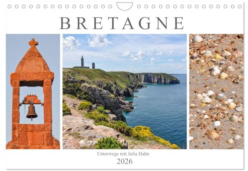 Bretagne - unterwegs mit Julia Hahn (Wandkalender 2026 DIN A4 quer), CALVENDO Monatskalender: Die Bretagne besticht durch ihre rauen ... Sandstränden abwechseln. (CALVENDO Natur)