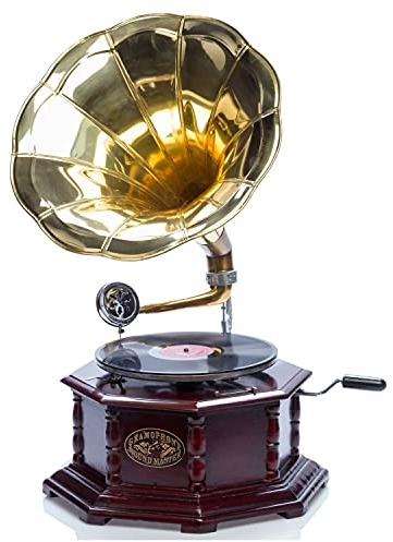 Grammophon Gramophone Trichter Grammofon für Schellack Platten im antik Stil