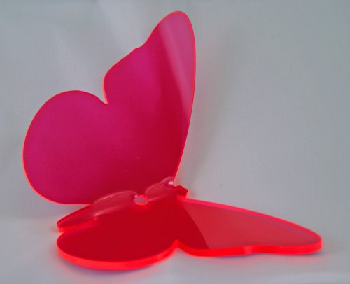 elliot 1019443 Lichtzauber 1019443 Sonnenfänger-Schmetterling klein, 10 cm, gebogen, inkl. 30 cm Stab, rot