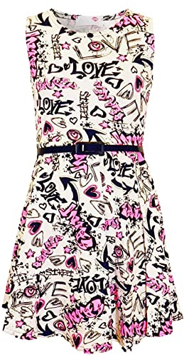 A2Z 4 Kids Girls Love Comic Graffiti Crop Top Printed Short Sleeve | Stylish Casual Fashion Wear Trendy Everyday Outfit Comfortable Fit