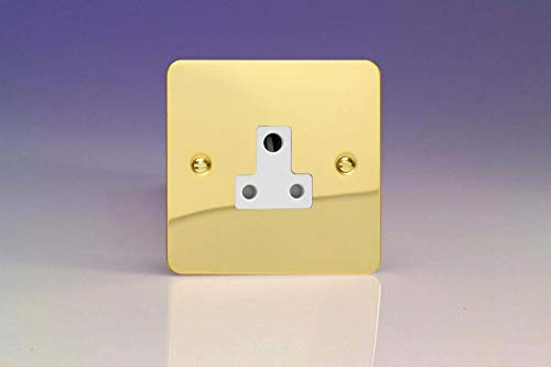 Varilight 1-Gang 5A Round Pin Socket Polished Brass