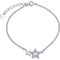 Unendlich U Fashion Doppel Sterne Damen Armband 925 Sterling Silber Zirkonia Armkette Verstellbar Charm Armkettchen Armreif, Silber