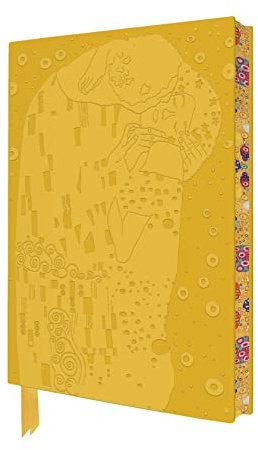 Exquisit Premium Notizbuch DIN A5: Gustav Klimt, Der Kuss: Unser hochwertiges, liniertes Blankbook mit Softcovereinband aus Kunstleder mit ... künstlerisch gestaltetem Buchschnitt