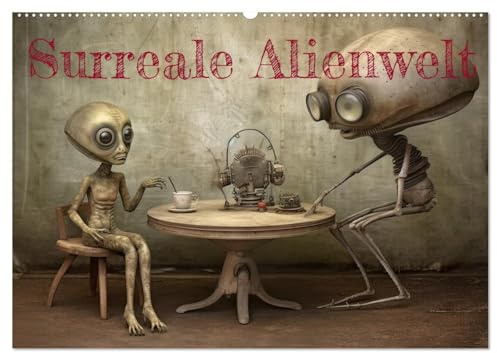 Surreale Alienwelt (Wandkalender 2026 DIN A2 quer), CALVENDO Monatskalender: Coole skurrile Aliens - KI generiert (CALVENDO Spass)