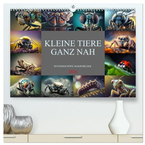 Kleine Tiere ganz nah (hochwertiger Premium Wandkalender 2026 DIN A2 quer), Kunstdruck in Hochglanz: Farbenprächtige Makrobilder von Insekten, Spinnen und kleinen Tieren (CALVENDO Tiere)