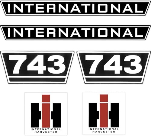 IHC International 743 Schwarz Weiß Groß Schlepper Traktor Aufkleber Klebefolie