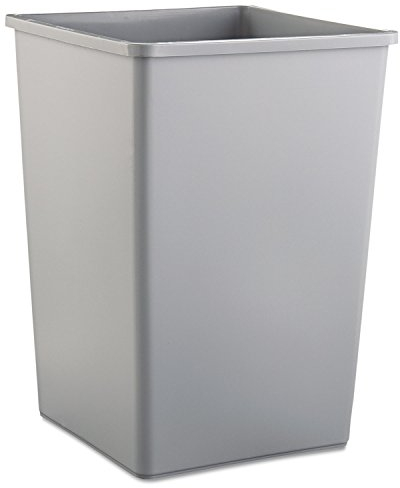 Rubbermaid Commercial Products 35 gal Square Untouchable Trash Can - Grey