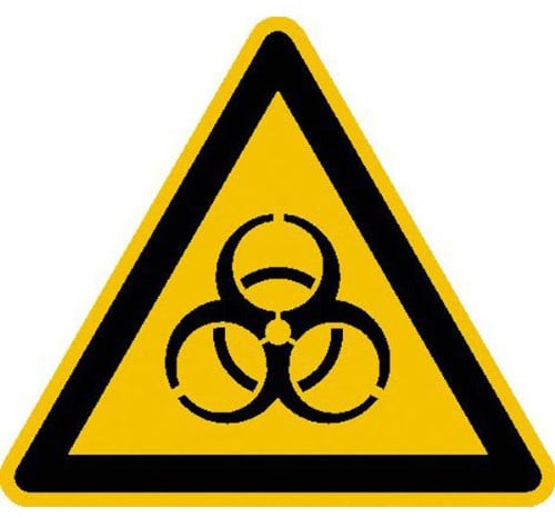 Betriebsausstattung24® Warnung vor Biogefährdung Warnschild, selbstkl. Folie, Gröߟe 10cm