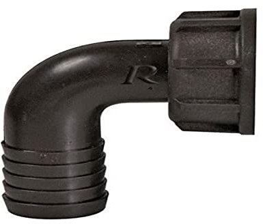 Ribimex PRRAC1X25C Raccord rainuré, coude en Plastique, 2,5 cm/25, Noir, 0 x 0,1 cm
