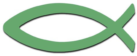 Fisch-Aufkleber GRÜN 13 cm