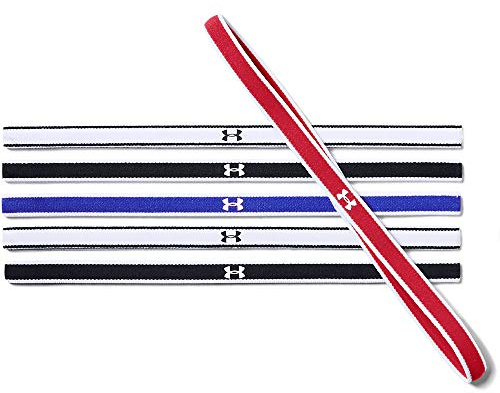 Under Armour Damen UA Mini Headbands (6pk) Pack elastische Haarbänder, rutschfeste Stirnbänder für Frauen im praktischen 6er-Set, Rot (Red/Black/White (600), Einheitsgröße, Rot (Red/Black/White (600))