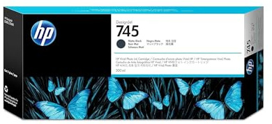 HP 745 Mattschwarz, Original Druckerpatrone | Tinte für DesignJet Z2600, Z5600, 300 ml (F9K05A)