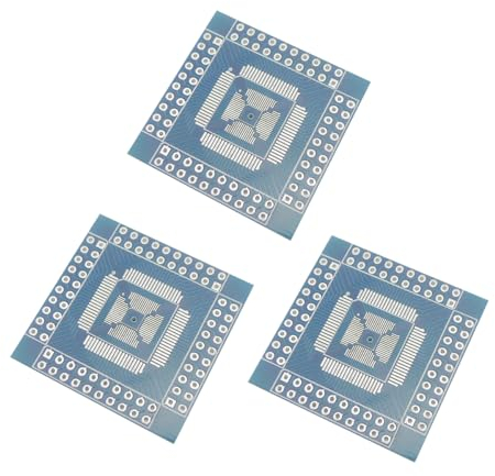 Aihasd 3PCS QFN/TQFP/LQFP QFP 16-80 pin 0.5mm Pitch to Dip PCB Adapter Board Dual Side