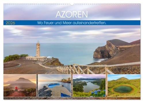 Azoren, Wo Feuer und Meer aufeinandertreffen. (Wandkalender 2026 DIN A2 quer), CALVENDO Monatskalender: Die Azoren bezaubern mit einer Landschaft, die geformt durch Vulkanismus ist. (CALVENDO Orte)