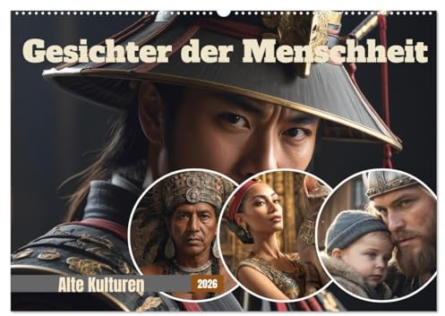 Gesichter der Menschheit (Wandkalender 2026 DIN A2 quer), CALVENDO Monatskalender: Eine Reise durch die Geschichte anhand von Portraits. (CALVENDO Menschen)