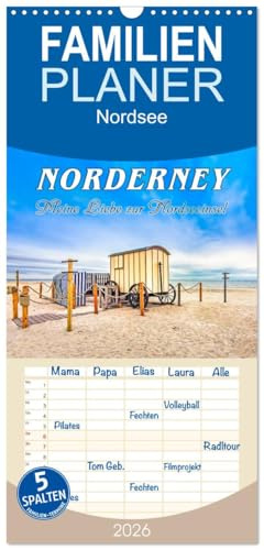 Familienplaner 2026 - NORDERNEY - Meine Liebe zur Nordseeinsel mit 5 Spalten (Wandkalender, 21 cm x 45 cm), CALVENDO: Zauberhafte Momente von der Nordseeinsel (CALVENDO Orte)