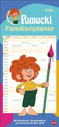 Pumuckl Familienplaner 2025: Meister Eder und der freche Kobold sind zurück! Terminkalender mit 5 Spalten und nostalgischen Illustrationen aus dem TV-Serienklassiker der 80er Jahre