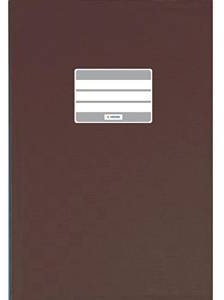 25 x Heftumschlag DIN A4 gedeckt braun Hefthülle Heftschoner HERMA 7447 mit Namensschild