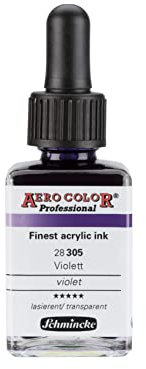 Schmincke - AERO COLOR® Professional, Violett, 28 ml, 28 305 023, feinst-flüssige, farbstarke Acrylfarbe für Acrylmalerei, Airbrush, Mixed Media