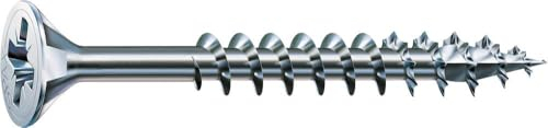 SPAX Universalschraube, 5,0 x 45 mm, 500 Stück, Kreuzschlitz Z2, Senkkopf, Teilgewinde, 4CUT, WIROX A3J, 0291010500455