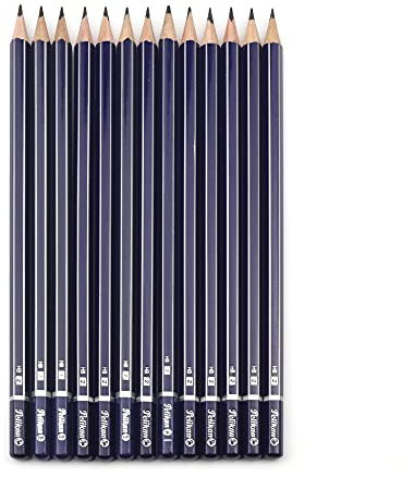 Pelikan 979393 12 Bleistifte Härtegrad HB mit Radierer, Balu Silber, 1 Stück (12er Pack)