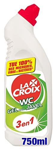 LA CROIX - Nettoyant Gel WC Avec Javel - Action 3 en 1 - Désinfectant-Compatible Fosse Septique - Tue 100% bactéries - Flacon de 750 ml
