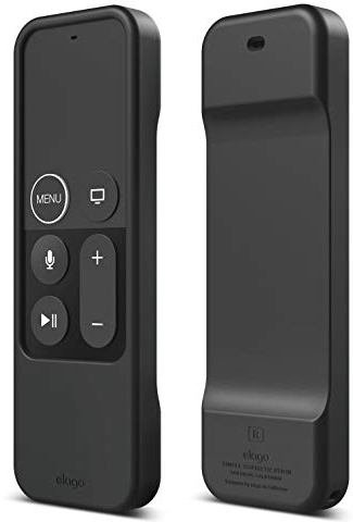 elago R1 Funda para Mando Apple TV Compatible con Apple TV Siri Remoto 4K / Generación 4th - con Correa, Anti-Deslizante, Material Duradero, Absorción Las Golpes (Negro)