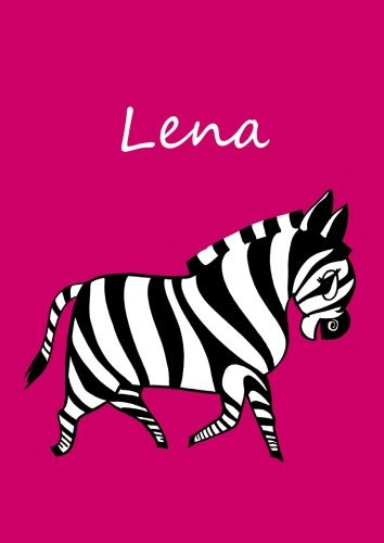 personalisiertes Malbuch / Notizbuch / Tagebuch - Lena: Zebra - A4 - blanko