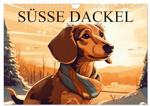 Dackel (Wandkalender 2026 DIN A4 quer), CALVENDO Monatskalender: Zeichentrick Dackel (CALVENDO Tiere)