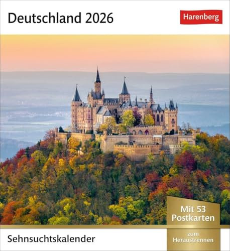 Deutschland Sehnsuchtskalender 2026 - Wochenkalender mit 53 Postkarten: Reise-Kalender mit 53 hochwertigen Postkarten der schönsten Plätze Deutschlands. Postkartenkalender 2026. 16 x 17,5 cm