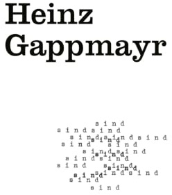 Cahier 001: Heinz Gappmayr (Cahier, 1)