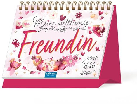 Trötsch Aufstellkalender Meine weltliebste Freundin 2026: Aufstellkalender Tischkalender