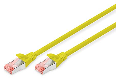 DIGITUS Cable LAN Cat 6 - 10m - Cable de red RJ45 - S/FTP Blindado - Compatible con Cat 6A y Cat 7 - Amarillo