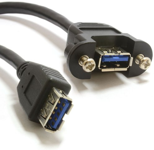 kenable USB 3.0 Panel Mount Female A Socket to A Female Cable Adapter 15cm