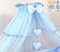 Pro Cosmo Lusso Baldacchino Zanzariera con i cuori 480cm per Lettino Culla Letto + Asta Metale Supporto - Blu