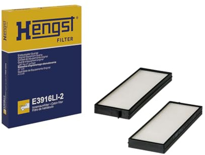 HENGST - Innenraumfilter E3916LI-2 - Luftfilter für den Innenraum mit Pollenfilter - Filtert Staub & Pollen für Allergiker - Für saubere Luft im KFZ - Automotive Zubehör für Fahrzeuge