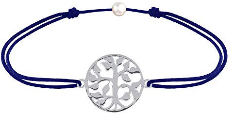 LES POULETTES BIJOUX - Bracelet Lien Arbre de Vie Argent 925 - Bleu