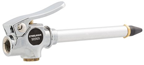 Steelman Pneumatic Blow Gun, Non-Marring Rubber Tip, Thumb Lever, Cleans Away Debris During Repairs, 7-inch Air Blower Tool