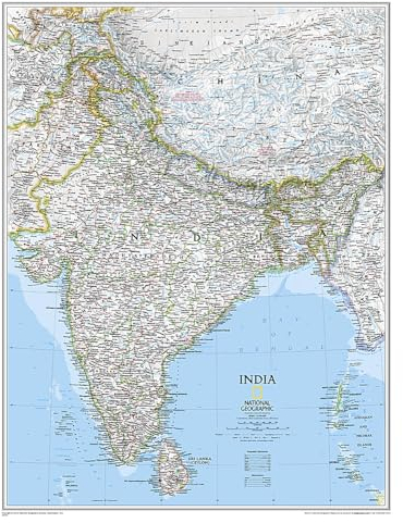 National Geographic: India Classic Wall Map - Laminated (23.5 X 30.25 Inches)