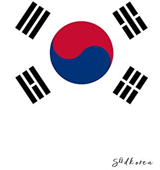 Südkorea: Flagge, Notizbuch, Urlaubstagebuch, Reisetagebuch zum selberschreiben