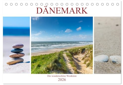 Dänemark - Die wunderschöne Westküste (Tischkalender 2026 DIN A5 quer), CALVENDO Monatskalender: Stimmungsvolle Naturlandschaften an der Nordsee (CALVENDO Orte)