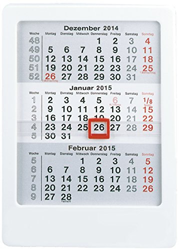 3-Monatskalender 2015 zum Aufstellen - Tischkalender / Aufstellkalender (12 x 16) - mit Datumsschieber