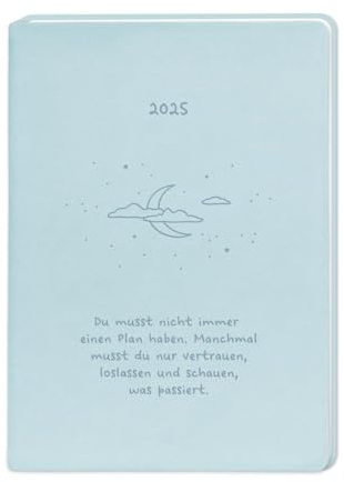 Terminplaner Lederlook 2025 Hellblau: Terminplaner Lederlook A6
