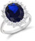 Tuscany Silver Damen Ring Sterling Silber Cluster Weiß Zirkonia Saphir - Größe O