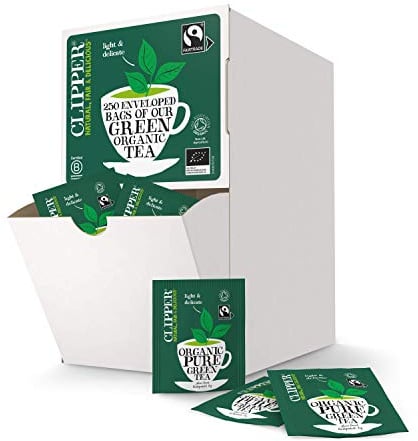 CLIPPER - Thé Vert Bio - Léger et Rafraîchissant - Maxi format - Format professionnel - Restauration - 250 Sachets de Thé - 1 Paquet